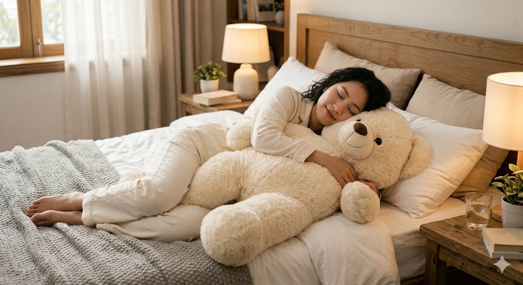 Hay Bị Khó Ngủ? Sở Hữu Ngay Gấu Bông Ôm Ngủ Siêu Êm, Gấu Bông Chính Hãng 100% gau bong chinh hang