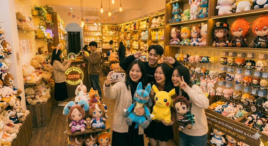 Săn ngay gấu bông chính hãng giá hạt dẻ cho học sinh, sinh viên cực xinh gau bong shop check in